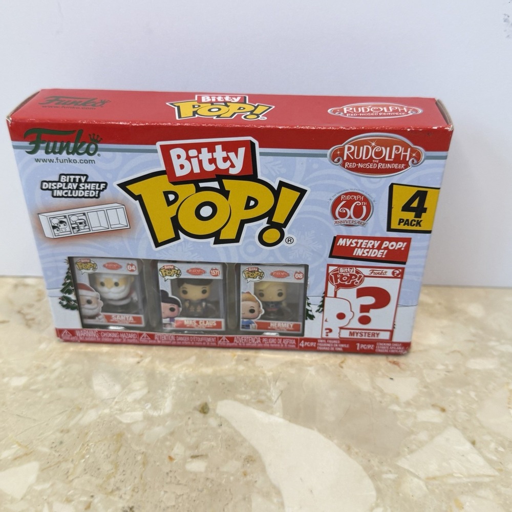 Funko POP! Bitty Rudolph the Red-Nosed Reindeer 4-Pack 60th Anniversary Santa